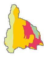 Mapa que ilustra el estado de desertificación de los suelos en la provincia de San Juan