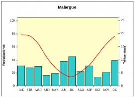Climograma de la localidad de Malargue