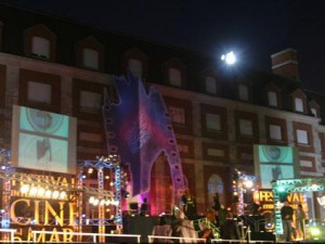 Frente del Hotel Hermitage durante el Festival Internacional de Cine de Mar del Plata